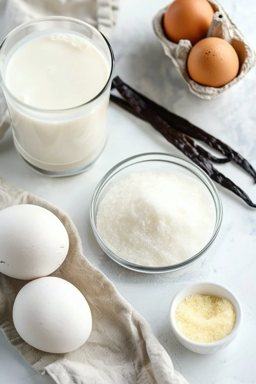 ingredientes natillas caseras de huevo