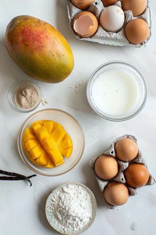ingredientes natillas de mango
